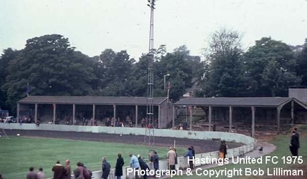 View of the covered terracing at the Elphinstone Road end 1975. © Bob Lilliman